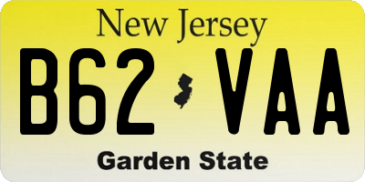 NJ license plate B62VAA