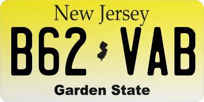 NJ license plate B62VAB