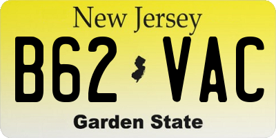 NJ license plate B62VAC