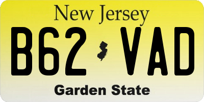 NJ license plate B62VAD