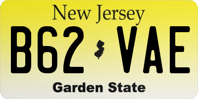 NJ license plate B62VAE