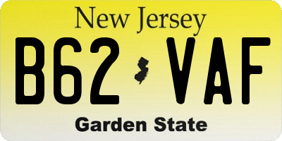 NJ license plate B62VAF