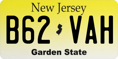 NJ license plate B62VAH