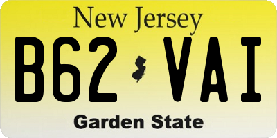 NJ license plate B62VAI