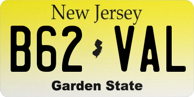 NJ license plate B62VAL