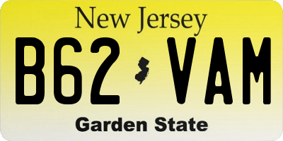 NJ license plate B62VAM