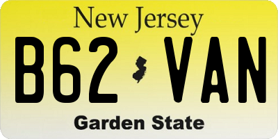 NJ license plate B62VAN