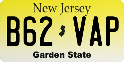 NJ license plate B62VAP