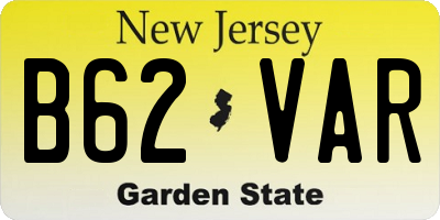 NJ license plate B62VAR