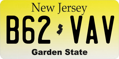 NJ license plate B62VAV