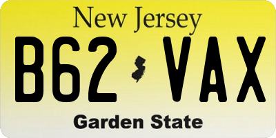 NJ license plate B62VAX