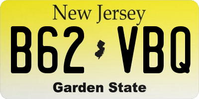 NJ license plate B62VBQ