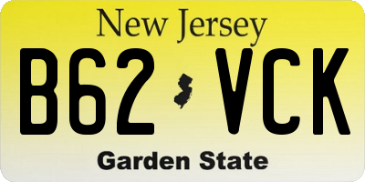 NJ license plate B62VCK