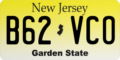 NJ license plate B62VCO