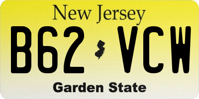 NJ license plate B62VCW