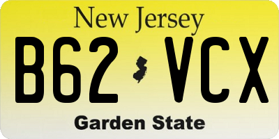 NJ license plate B62VCX