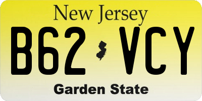 NJ license plate B62VCY