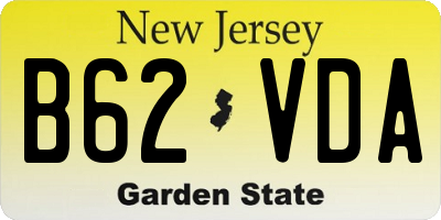 NJ license plate B62VDA