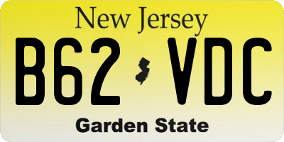 NJ license plate B62VDC