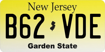 NJ license plate B62VDE