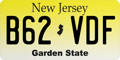 NJ license plate B62VDF