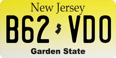 NJ license plate B62VDO