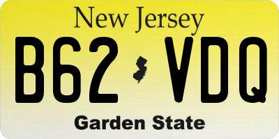 NJ license plate B62VDQ