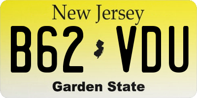 NJ license plate B62VDU
