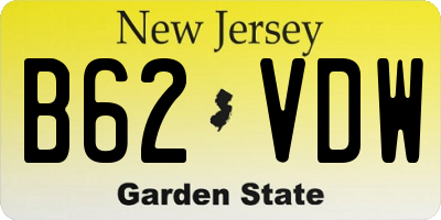 NJ license plate B62VDW