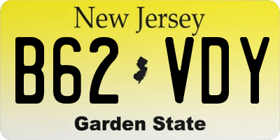 NJ license plate B62VDY