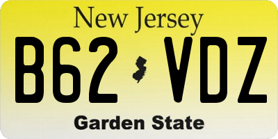 NJ license plate B62VDZ