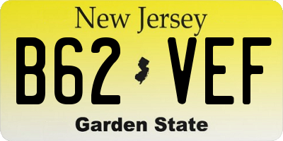 NJ license plate B62VEF