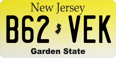 NJ license plate B62VEK