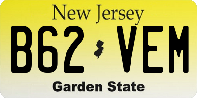 NJ license plate B62VEM