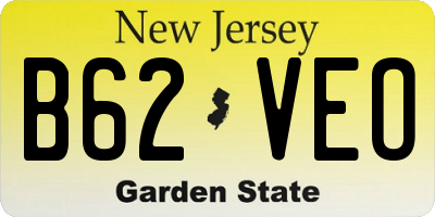 NJ license plate B62VEO