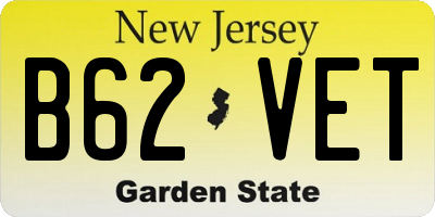NJ license plate B62VET