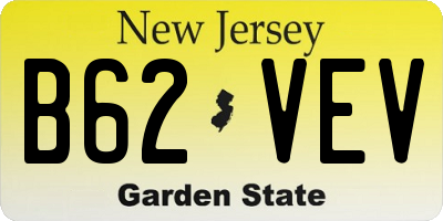 NJ license plate B62VEV