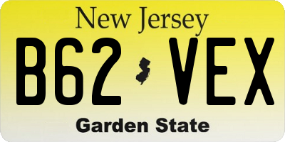 NJ license plate B62VEX