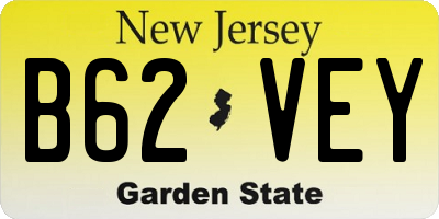 NJ license plate B62VEY