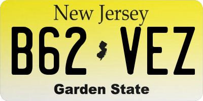 NJ license plate B62VEZ