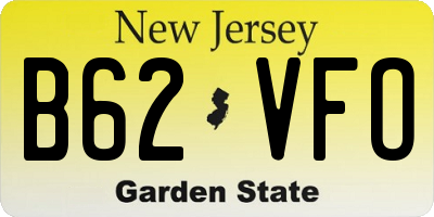 NJ license plate B62VFO