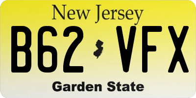 NJ license plate B62VFX