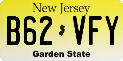 NJ license plate B62VFY