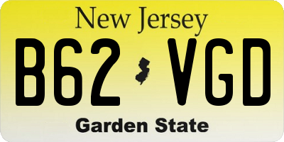 NJ license plate B62VGD