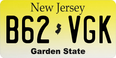 NJ license plate B62VGK