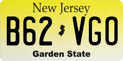 NJ license plate B62VGO