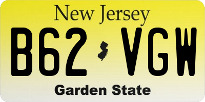 NJ license plate B62VGW