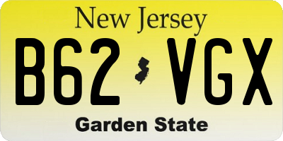 NJ license plate B62VGX