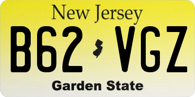 NJ license plate B62VGZ