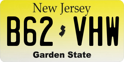 NJ license plate B62VHW